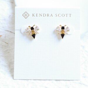 Kendra Scott Bee Gold Crystal Stud Earrings